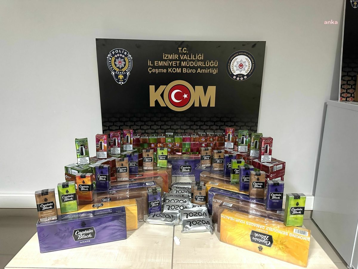 İzmir Seferihisar’daki kaçak tütün ticareti operasyonunda, 5 koli kaçak ürün ele geçirildi