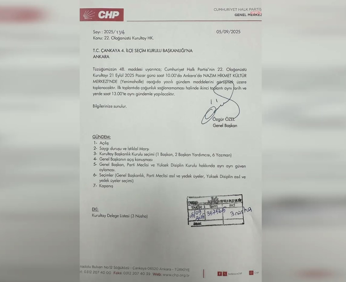 CHP’de 22. Olağanüstü Kurultay kararı