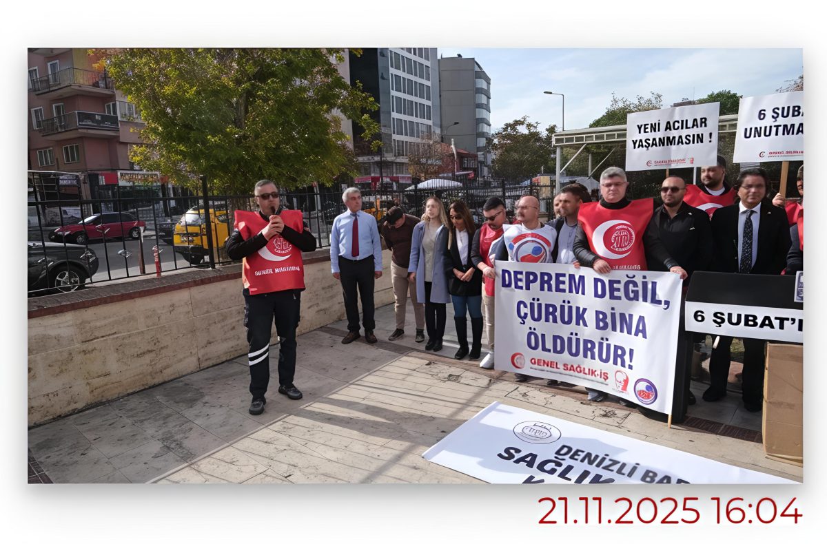 Denizli Devlet Hastanesi önünde “tabutlu” uyarı