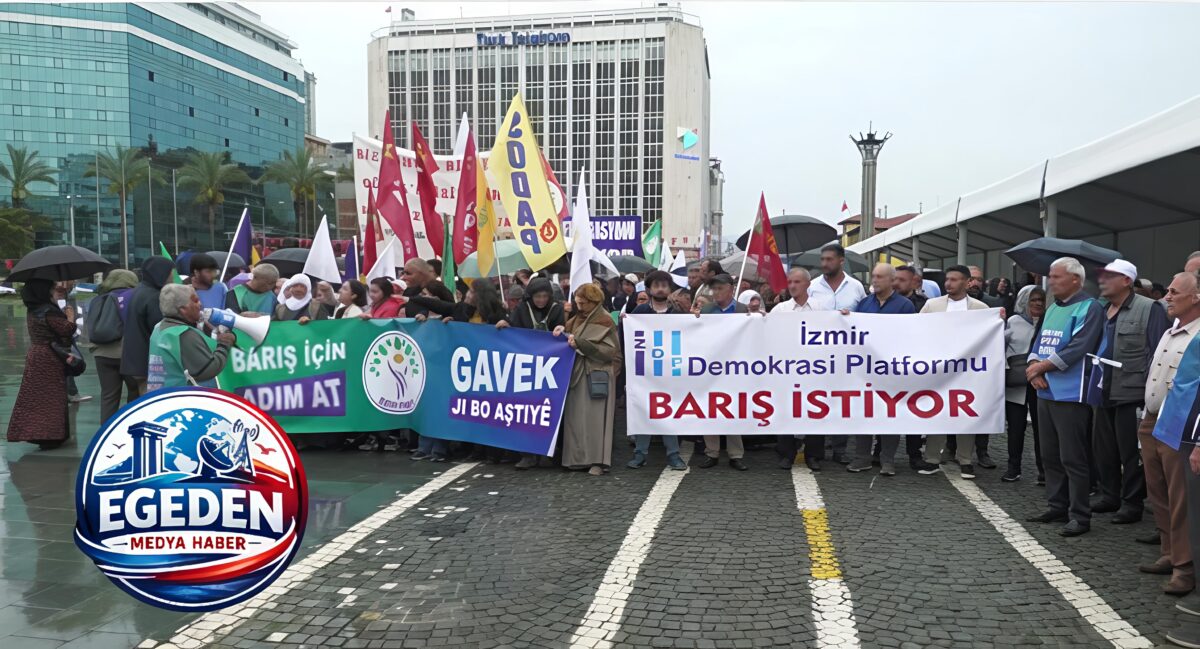 DEM Parti’den İzmir’de yağmur altında barış çağrısı